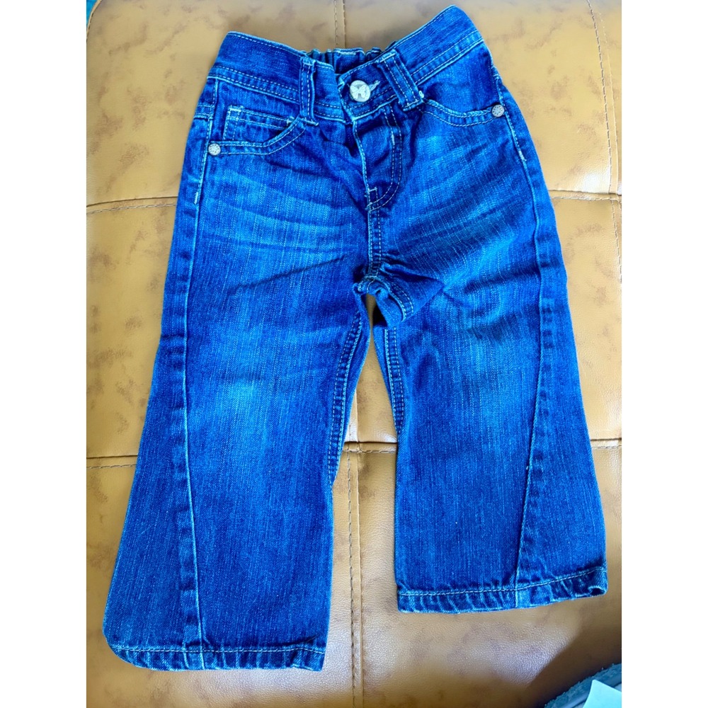 Mothercare Urban Denim Girls Blue Embroidered Jeans 12-18 Month Butterfly Button